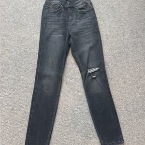 Women's Distressed Gray Jeans